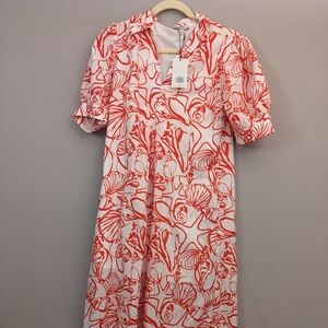 Avara Red and White Patterned Women's Dress
